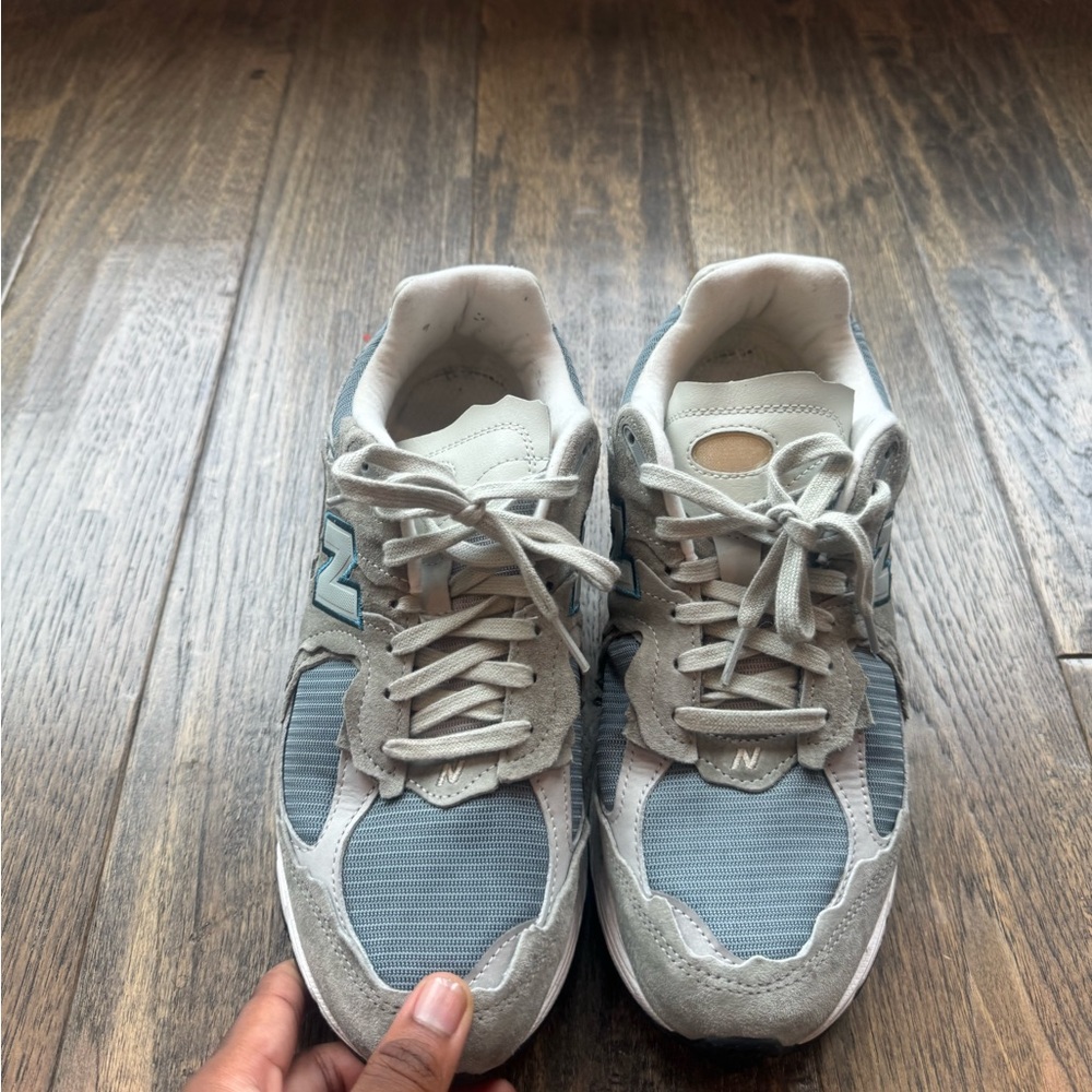 Gray and Blue Sneakers